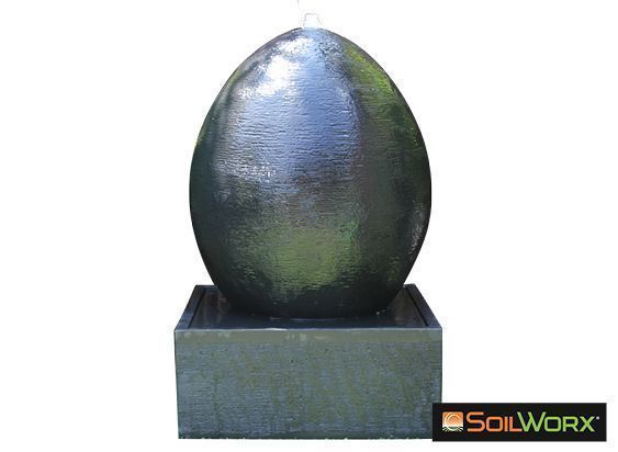 Egg Solar Fountain - Charcoal